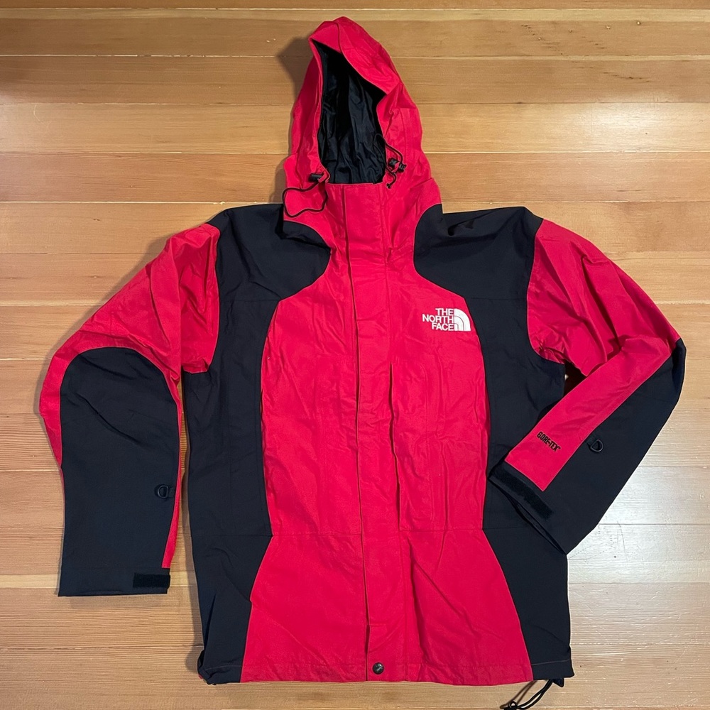 Vintage 90s The North Face Gore-Tex Ski Mountain Jacket Red Black Summit Medium